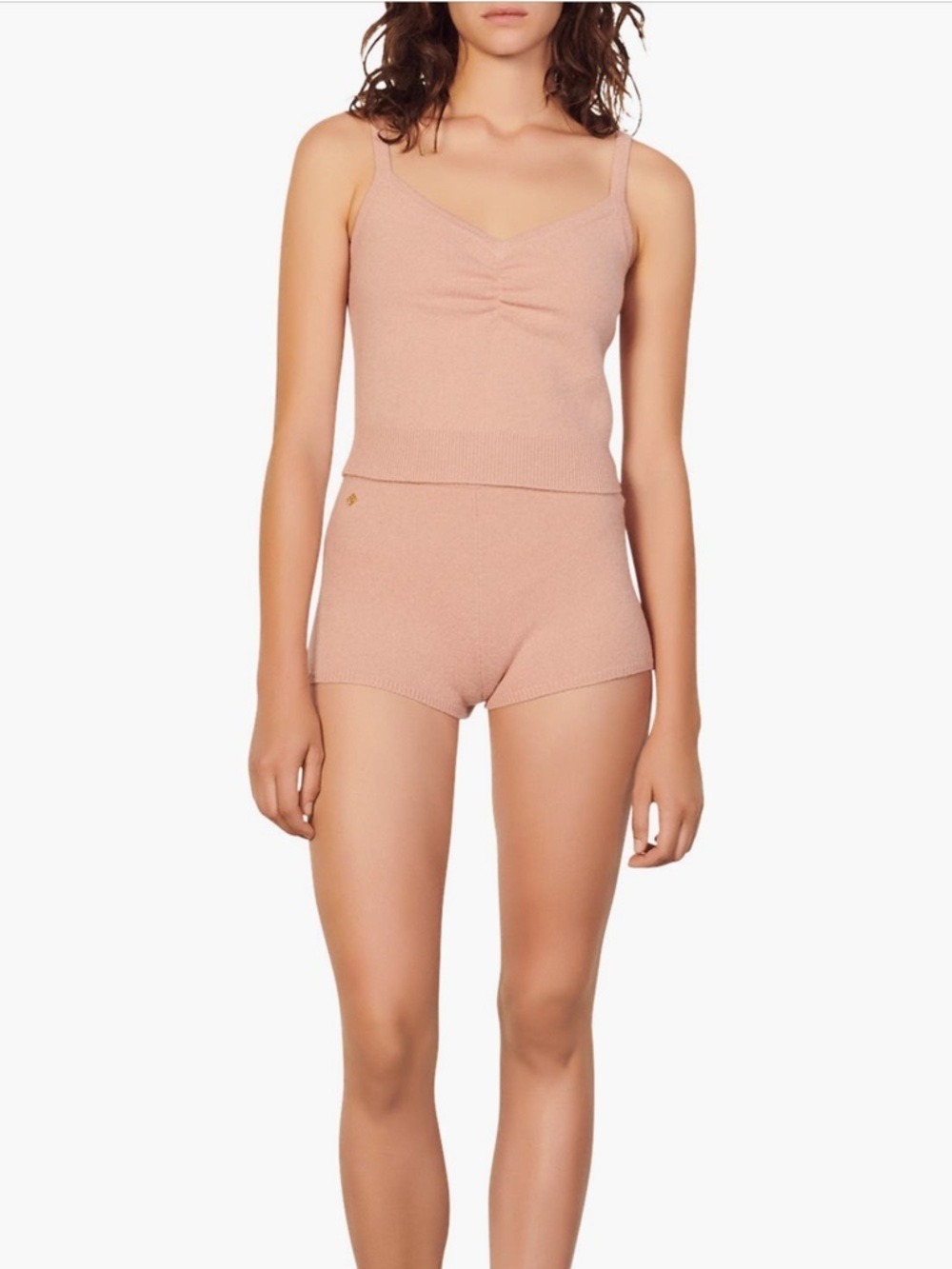 Sandro Poudre Ribbed Camisole Size 8